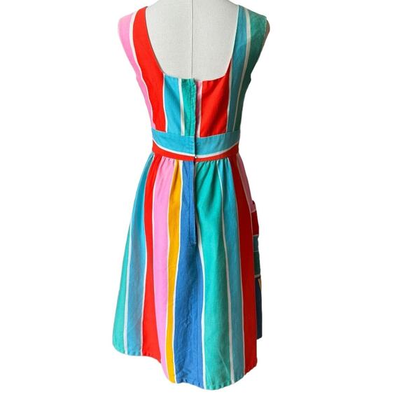 1970s Malia Honolulu Rainbow Stripe Cotton Sundress Pockets Hawaii Vintage small - Picture 9 of 16